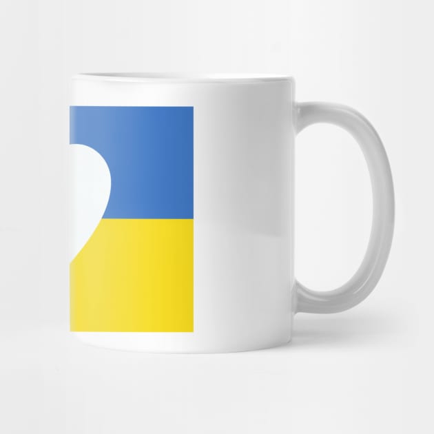 Ukraine Flag with Heart by Dale Preston Design